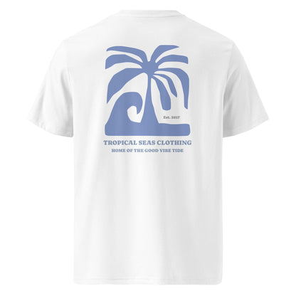 TROPICAL SEAS CLOTHING Blue Palm organic cotton t-shirt