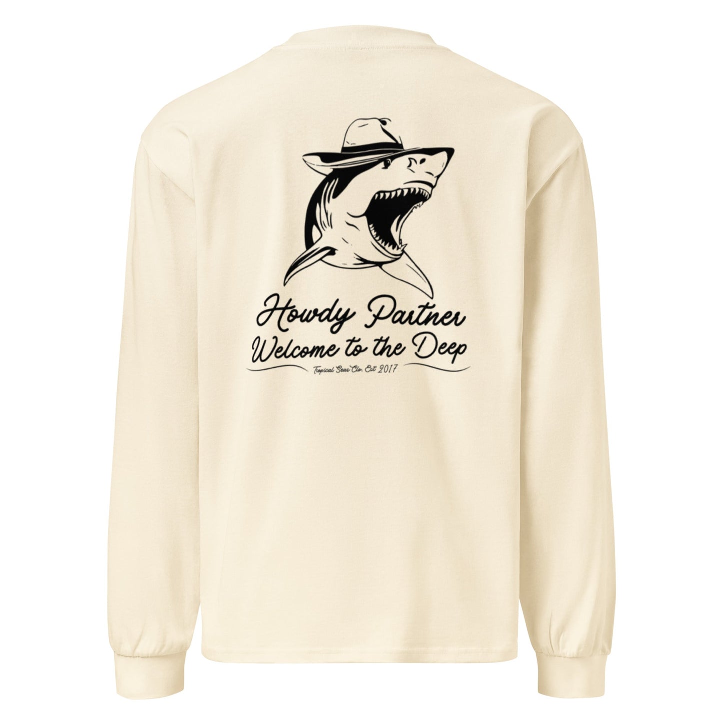 Premium Welcome to the Deep | White Shark|  heavyweight long sleeve shirt-0