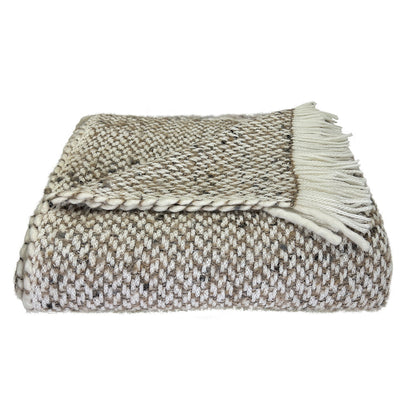 Chunky Camel Weave Alpaca Throw